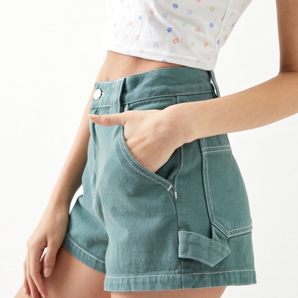 PacSun Ocean Green High Waisted Carpenter Shorts Size 24